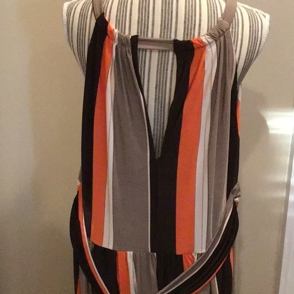 Blooming Rose Woman Striped Sundress Choker Top Size 3X - Picture 5 of 6